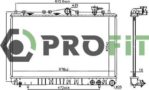 Profit 1740-0144 - Радиатор, охлаждение двигателя autospares.lv