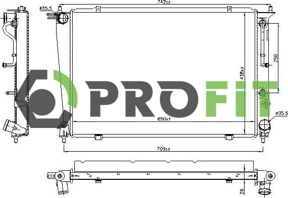 Profit 1740-0159 - Радиатор, охлаждение двигателя autospares.lv