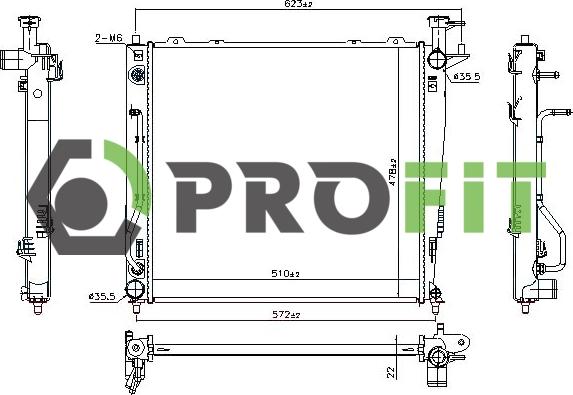 Profit 1740-0153 - Радиатор, охлаждение двигателя autospares.lv