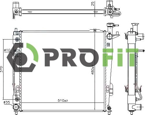 Profit 1740-0157 - Радиатор, охлаждение двигателя autospares.lv