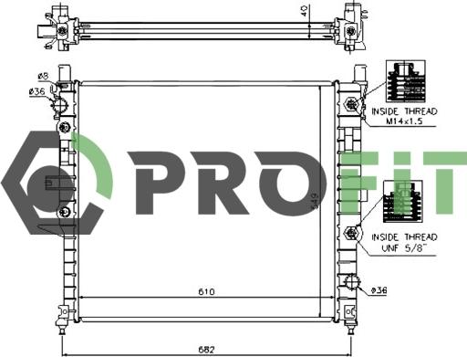 Profit 1740-0310 - Радиатор, охлаждение двигателя autospares.lv