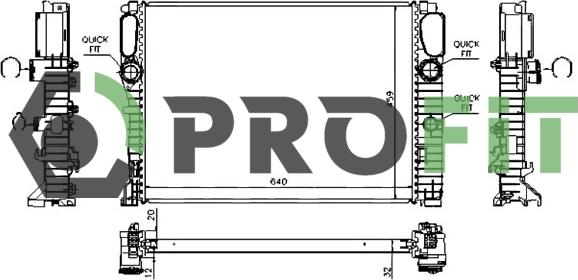 Profit 1740-0312 - Радиатор, охлаждение двигателя autospares.lv