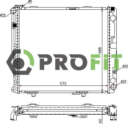 Profit 1740-0321 - Радиатор, охлаждение двигателя autospares.lv