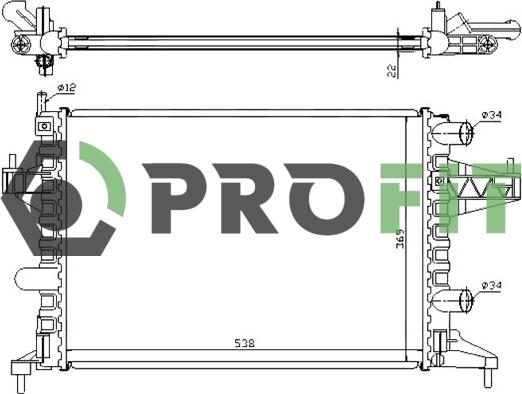 Profit 1740-0374 - Радиатор, охлаждение двигателя autospares.lv