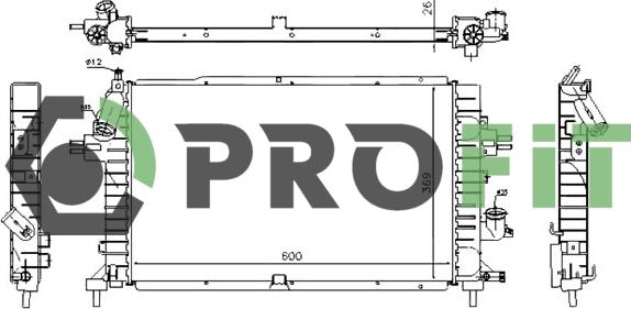 Profit 1740-0376 - Радиатор, охлаждение двигателя autospares.lv