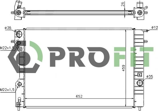 Profit 1740-0371 - Радиатор, охлаждение двигателя autospares.lv