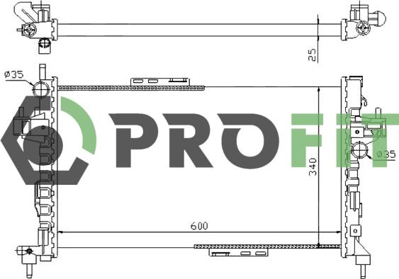 Profit 1740-0378 - Радиатор, охлаждение двигателя autospares.lv