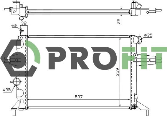 Profit 1740-0372 - Радиатор, охлаждение двигателя autospares.lv