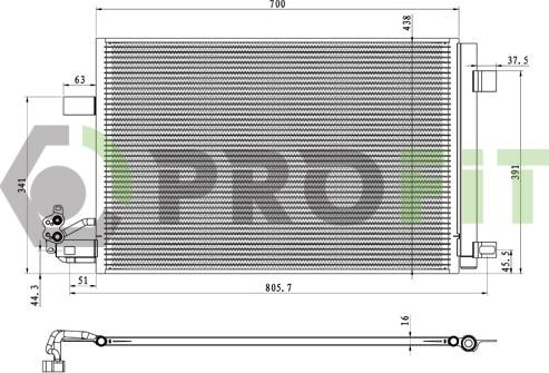 Profit 1770-0011 - Конденсатор кондиционера autospares.lv