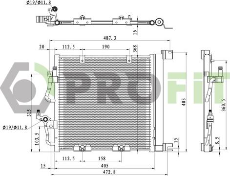 Profit 1770-0375 - Конденсатор кондиционера autospares.lv