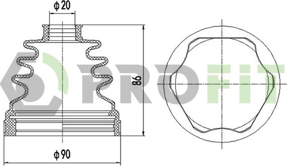 Profit 2810-0025 XLB - Пыльник, приводной вал autospares.lv