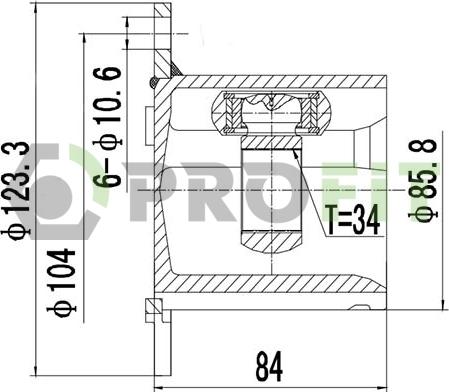 Profit 2810-2040 - Шарнирный комплект, ШРУС, приводной вал autospares.lv