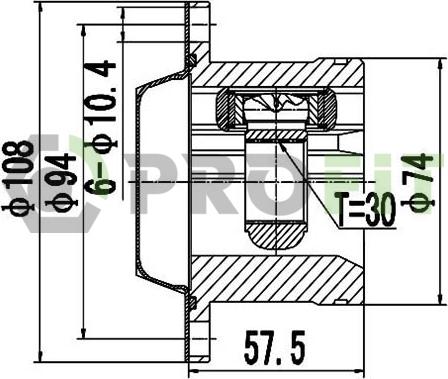 Profit 2810-2050 - Шарнирный комплект, ШРУС, приводной вал autospares.lv