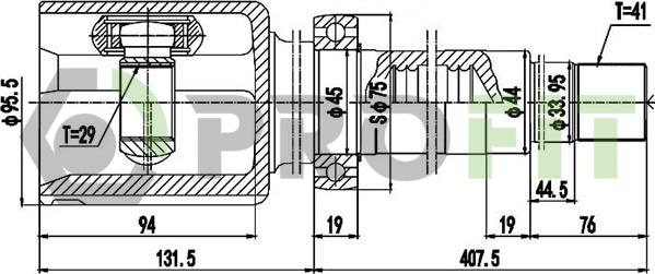 Profit 2810-2058 - Шарнирный комплект, ШРУС, приводной вал autospares.lv