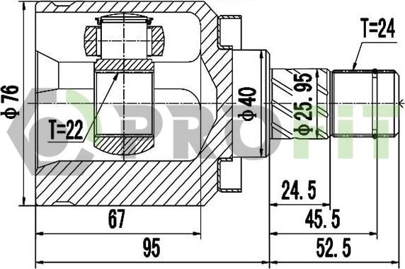 Profit 2810-2082 - Шарнирный комплект, ШРУС, приводной вал autospares.lv