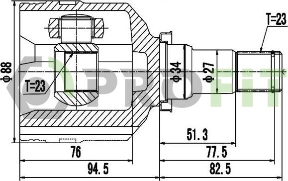 Profit 2810-2087 - Шарнирный комплект, ШРУС, приводной вал autospares.lv