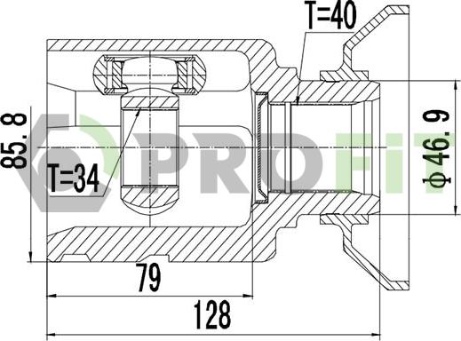 Profit 2810-2039 - Шарнирный комплект, ШРУС, приводной вал autospares.lv