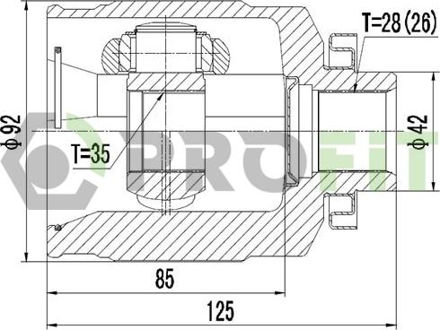 Profit 2810-2038 - Шарнирный комплект, ШРУС, приводной вал autospares.lv