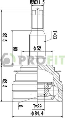 Profit 2710-0634 - Шарнирный комплект, ШРУС, приводной вал autospares.lv