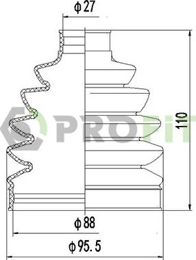 Profit 2710-0049 XLB - Пыльник, приводной вал autospares.lv