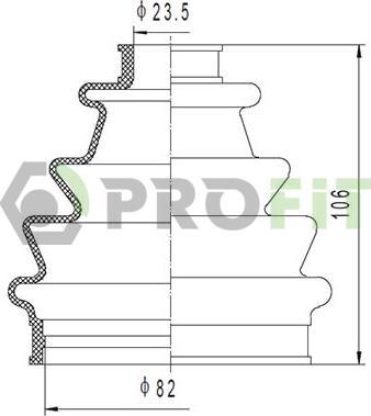 Profit 2710-0042 XLB - Пыльник, приводной вал autospares.lv