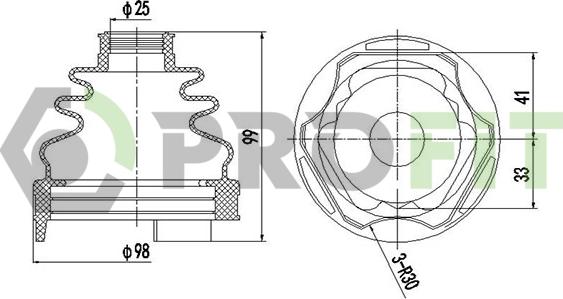 Profit 2710-0002 XLB - Пыльник, приводной вал autospares.lv