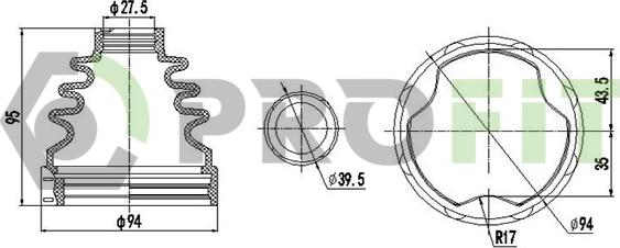 Profit 2710-0018 XLB - Пыльник, приводной вал autospares.lv