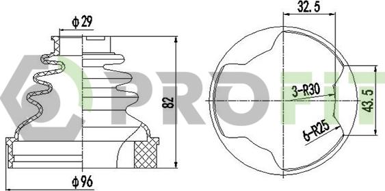 Profit 2710-0026 XLB - Пыльник, приводной вал autospares.lv