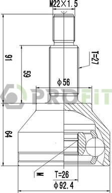 Profit 2710-1417 - Шарнирный комплект, ШРУС, приводной вал autospares.lv