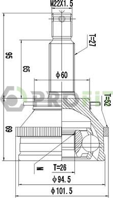 Profit 2710-1543 - Шарнирный комплект, ШРУС, приводной вал autospares.lv