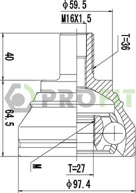 Profit 2710-1658 - Шарнирный комплект, ШРУС, приводной вал autospares.lv