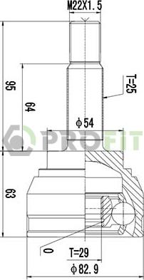 Profit 2710-1385 - Шарнирный комплект, ШРУС, приводной вал autospares.lv