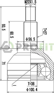 Profit 2710-1733 - Шарнирный комплект, ШРУС, приводной вал autospares.lv