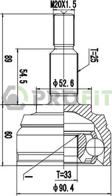 Profit 2710-1727 - Шарнирный комплект, ШРУС, приводной вал autospares.lv