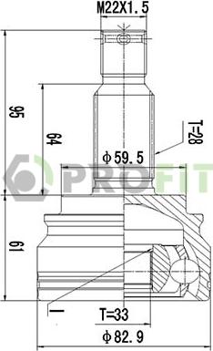 Profit 2710-3047 - Шарнирный комплект, ШРУС, приводной вал autospares.lv