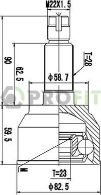 Profit 2710-3069 - Шарнирный комплект, ШРУС, приводной вал autospares.lv