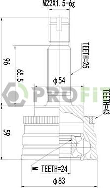 Profit 2710-3063 - Шарнирный комплект, ШРУС, приводной вал autospares.lv