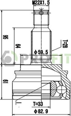 Profit 2710-3014 - Шарнирный комплект, ШРУС, приводной вал autospares.lv