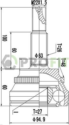 Profit 2710-3018 - Шарнирный комплект, ШРУС, приводной вал autospares.lv