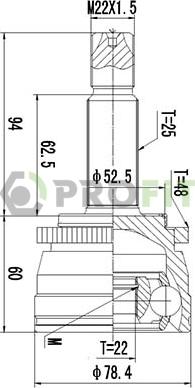 Profit 2710-3032 - Шарнирный комплект, ШРУС, приводной вал autospares.lv