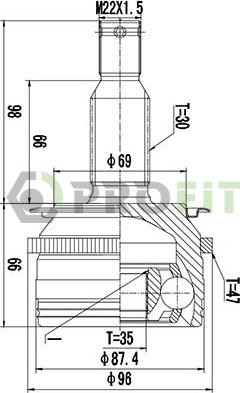 Profit 2710-3027 - Шарнирный комплект, ШРУС, приводной вал autospares.lv