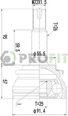 Profit 2710-3072 - Шарнирный комплект, ШРУС, приводной вал autospares.lv