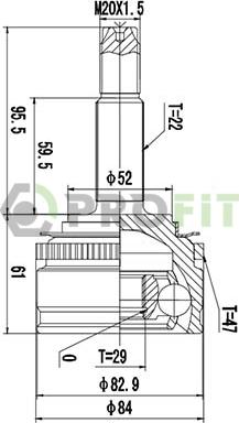 Profit 2710-2650 - Шарнирный комплект, ШРУС, приводной вал autospares.lv