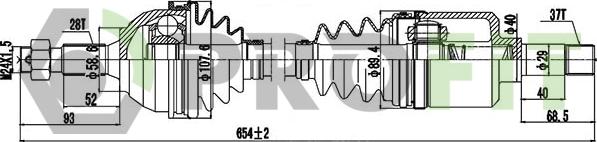 Profit 2730-0964 - Приводной вал autospares.lv