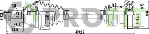 Profit 2730-0611 - Приводной вал autospares.lv