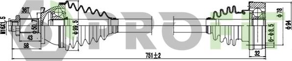 Profit 2730-0612 - Приводной вал autospares.lv