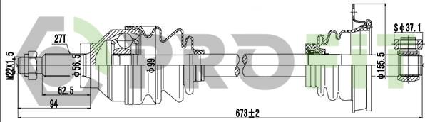 Profit 2730-0196 - Приводной вал autospares.lv