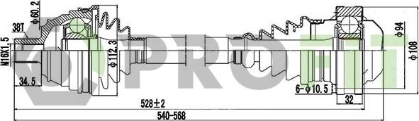 Profit 2730-0186 - Приводной вал autospares.lv