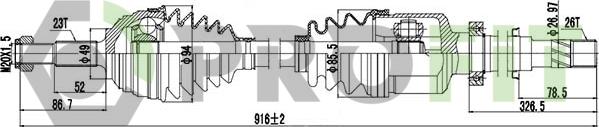 Profit 2730-0896 - Приводной вал autospares.lv