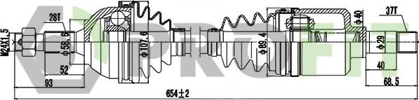 Profit 2730-0840 - Приводной вал autospares.lv